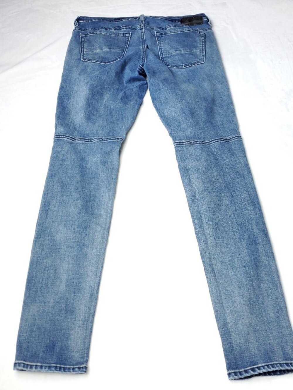 Pacsun Skinny Moto Jeans Mens Size 32x32  Stacked Blue  Active Stretch - Picture 3 of 9